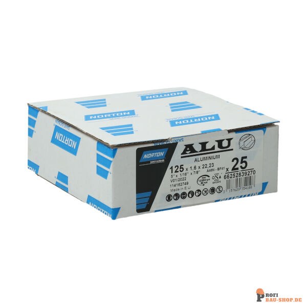 nortonschleifmittel/NORTON_schleifmittel_66252839270 Flat cutting off wheel Angle Grinder Norton ALU 125x1.6x22_23mm_145830